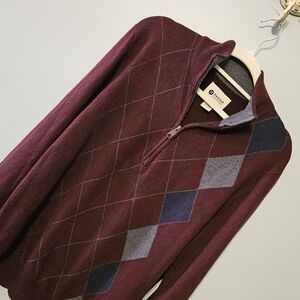 Haggar Burgundy Argyle Sweater
